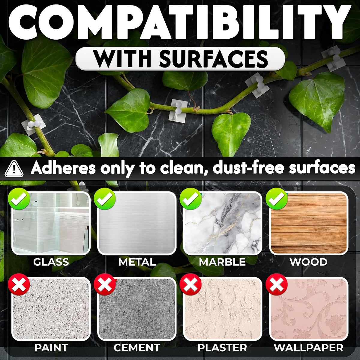 100 Pcs Plant Clips for Climbing Plants, Vines, Pothos and Ivy (White)
