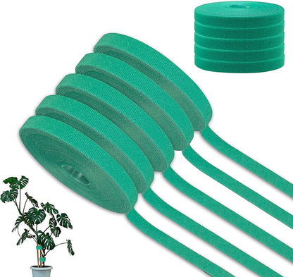 5 Rolls Garden Tie Green Tape - Twist Ties for Plants 1/2" 165ft Garden Plant Ties Soft and Tomato Plant Ties - Plant Twist Tie for Plant Gardening, Home, Office