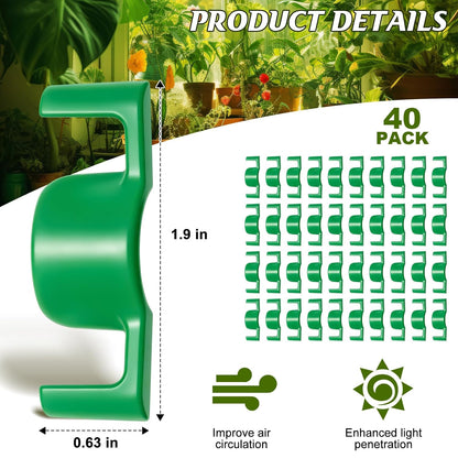 Feekoon 40 Pack LST Plant Training Clips Branch Benders(Green)