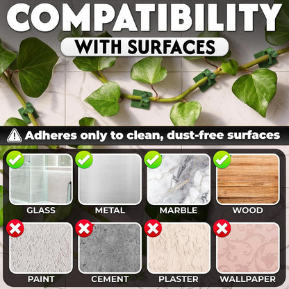 Plant Clips for Climbing Plants, 110 Pcs, 3 Sizes, Self-Adhesive Wall Clips