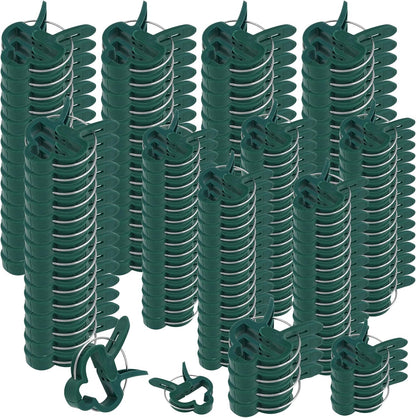 HOZEON 160 PCS Garden Plant Gripper Clips, Green Plant Support Clips for Gardening, Plastic Tomato Plant Lever Loop Clips, Tomato Vine Clips for Climbing Plants Stems, Stalks, 2 Sizes