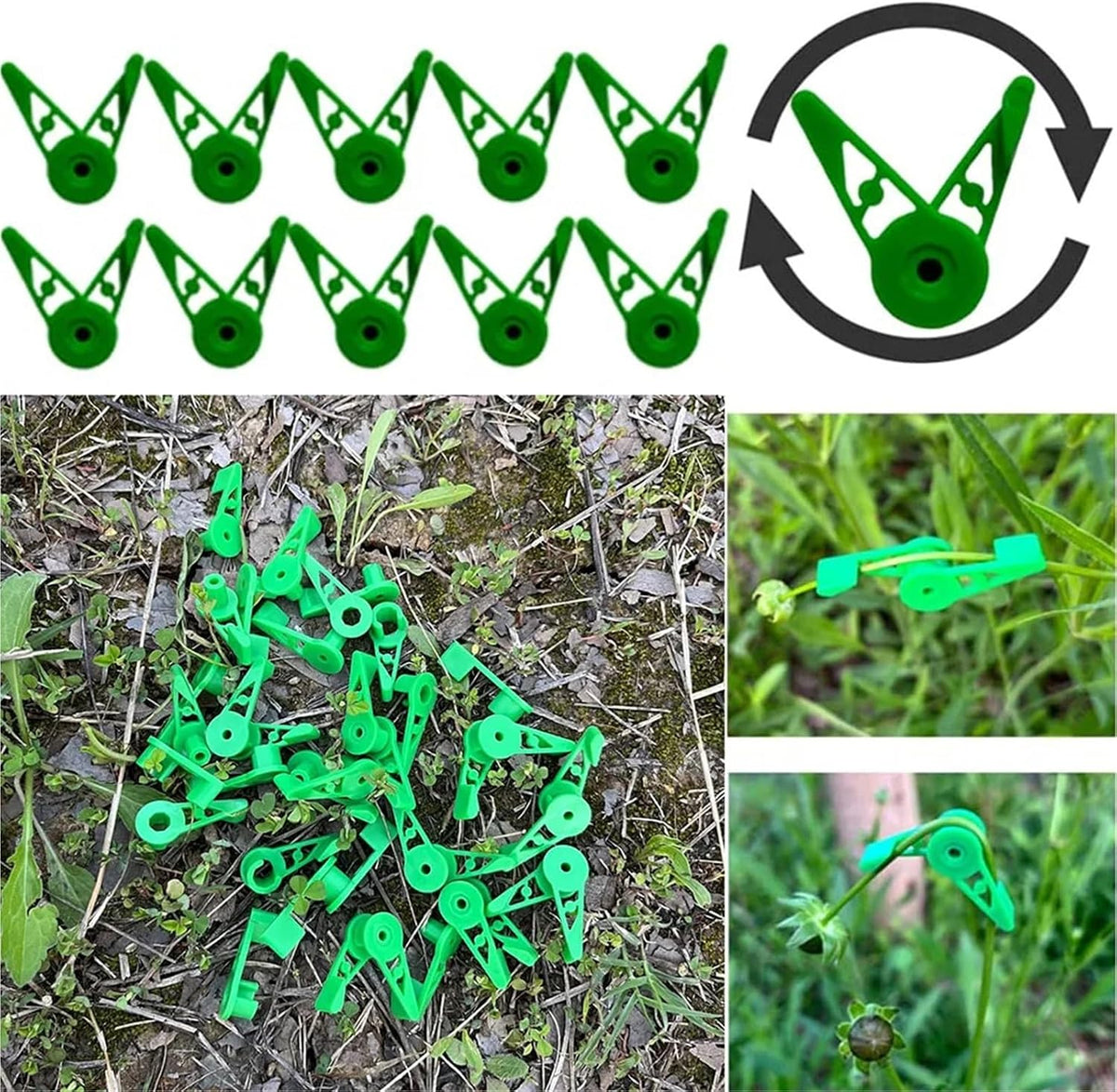 Branch bender 100pcs Plant Branches Bender Training Clips Garden Stem Trainer Clips 270 Degree Adjustable Planter Holder For Low Stress Training Tool for Plant Bonsai Garden Home(Green)