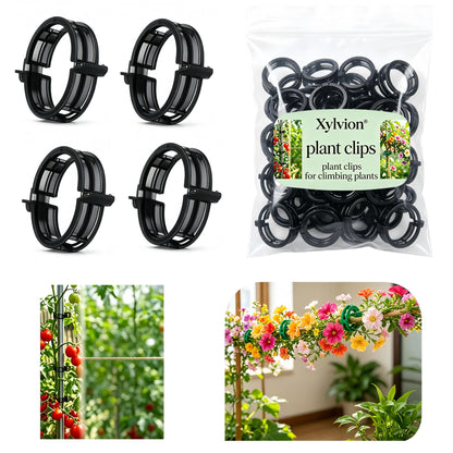 1000 Pcs Tomato Plastic Support Clips, Clips for Climbing Plants, Reusable Tomato Trellis Twines for Fruit, Flower, Farm, Vegetable Garden & Gardening Supplies (Black,1000)