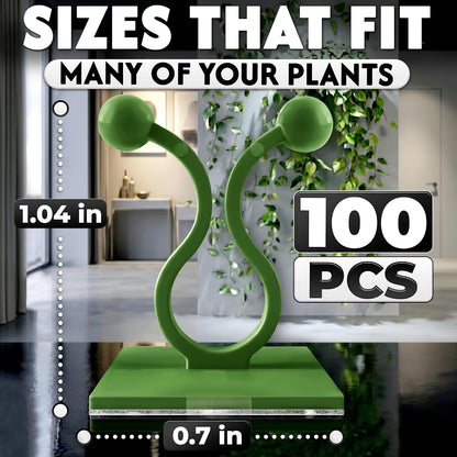 100Pcs Climbing Plant Wall Clips for Vines, Flexible Plastic (Green)