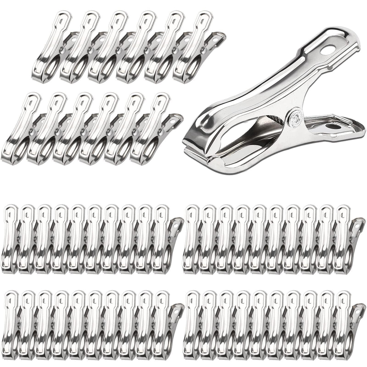JULMELON 55 PCS Stainless Steel Garden Clips, Large Greenhouse Clamps