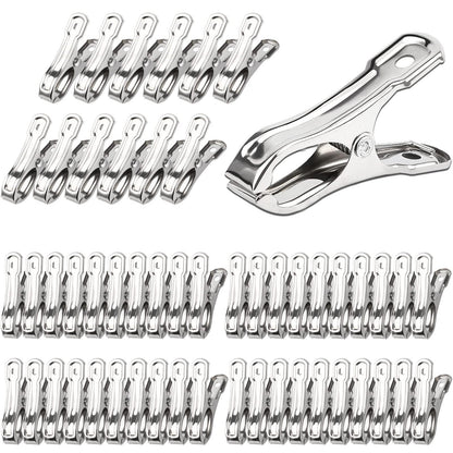 JULMELON 55 PCS Stainless Steel Garden Clips, Large Greenhouse Clamps