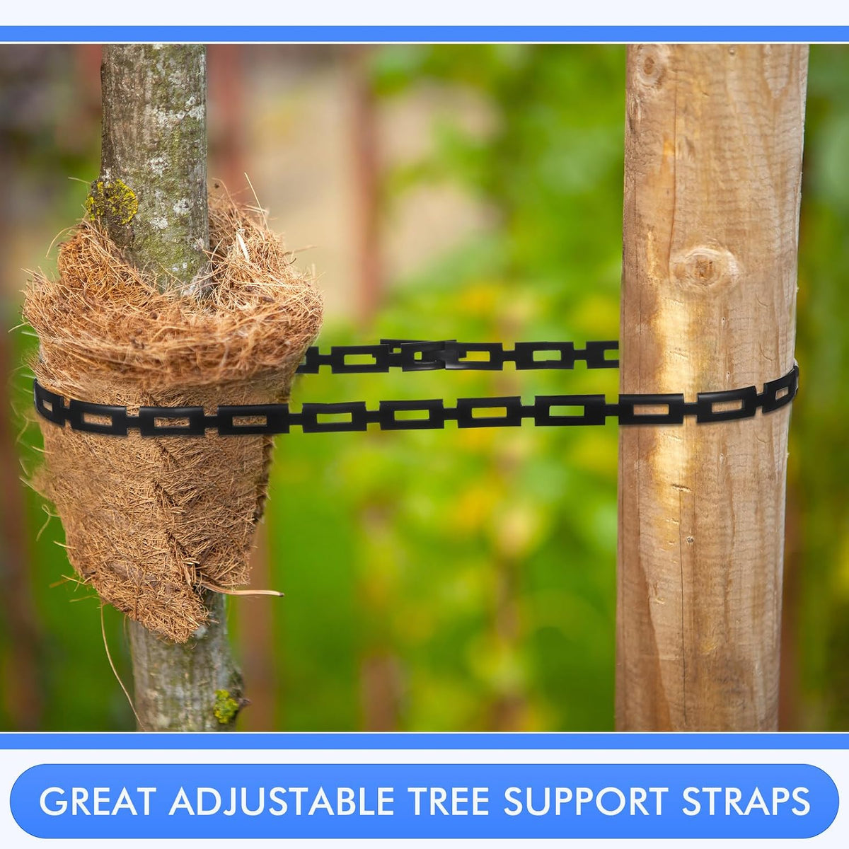 Wesiti 50 Ft Plastic Chain Lock Tree Tie, 1/2 Inch Wide Adjustable