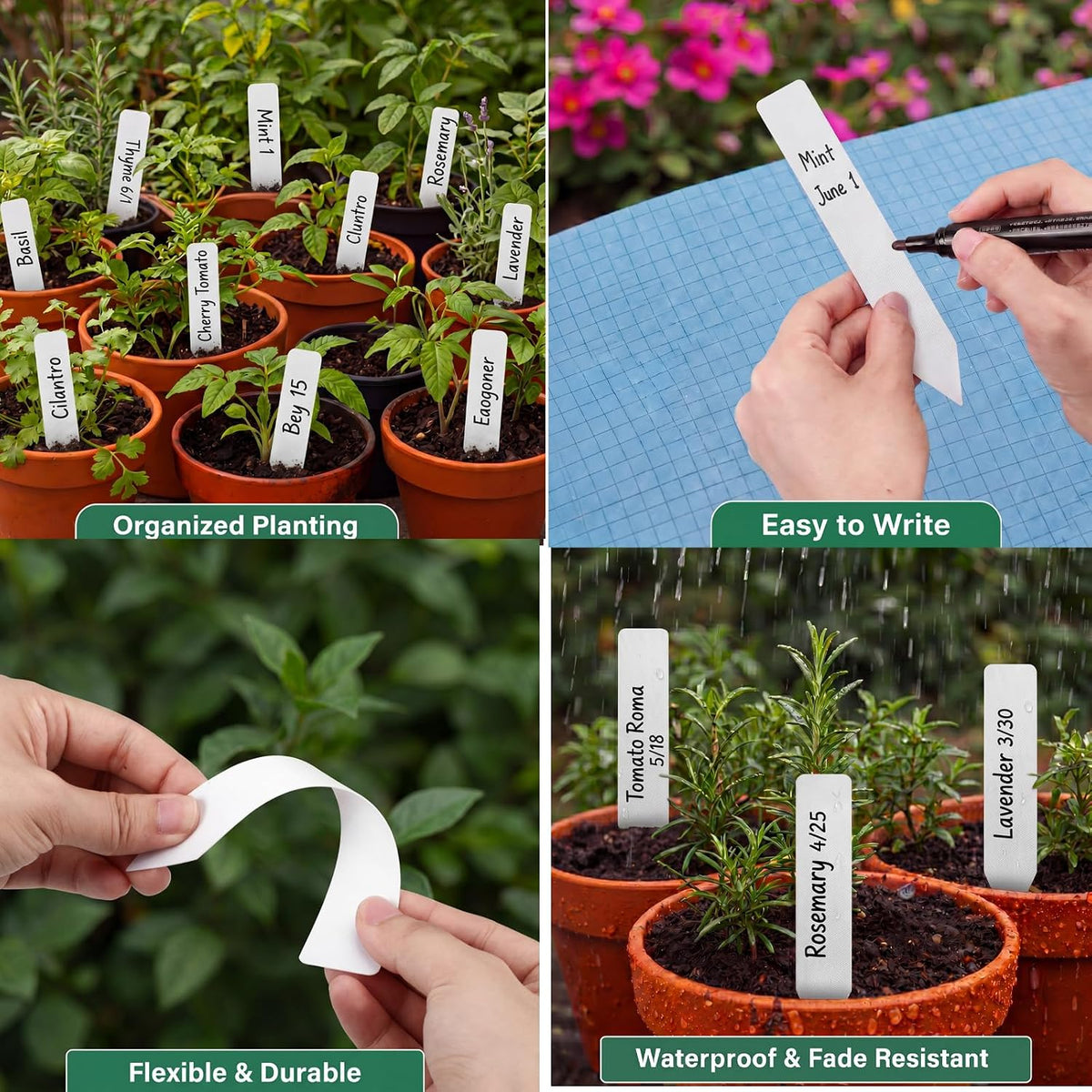 1000 Pcs 6 Inch Plant Tags, Plastic Plant Label Tag, White