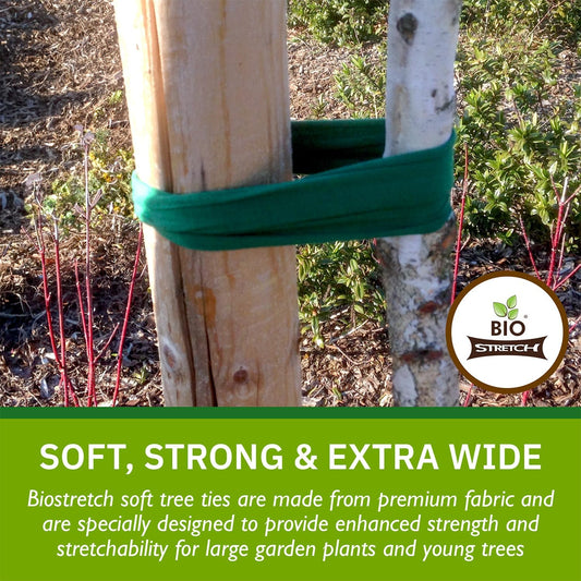 Bio-Stretch Soft Tree Ties & Garden Tape for Young Trees, 8M Green