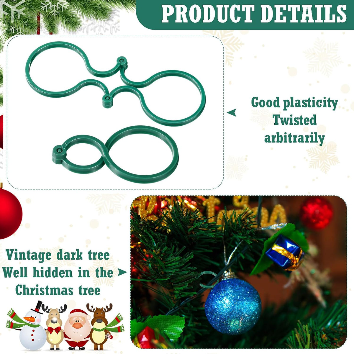 Willbond 400 Pcs Christmas Light Clips, Plastic Branch Light Clip
