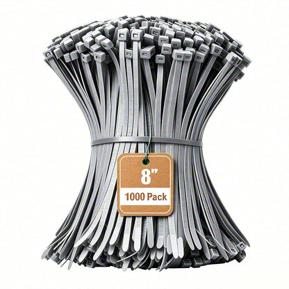 Armpow 8 Inch Garden Green Zip Tie 1000 PCS, 40 Lbs - Small to Medium Zip Tie, Nylon PA66 UV Resistant Cable Tie Heavy Duty for Indoor and Outdoor Use - Ideal for bundling and securing objects