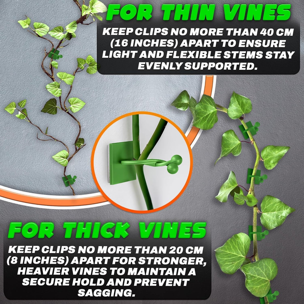 110 Pcs Wall Plant Clips for Climbing Plants, Self-Adhesive (Green)