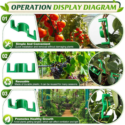 Feekoon 80 Pack LST Plant Training Clips Branch Benders(Green)