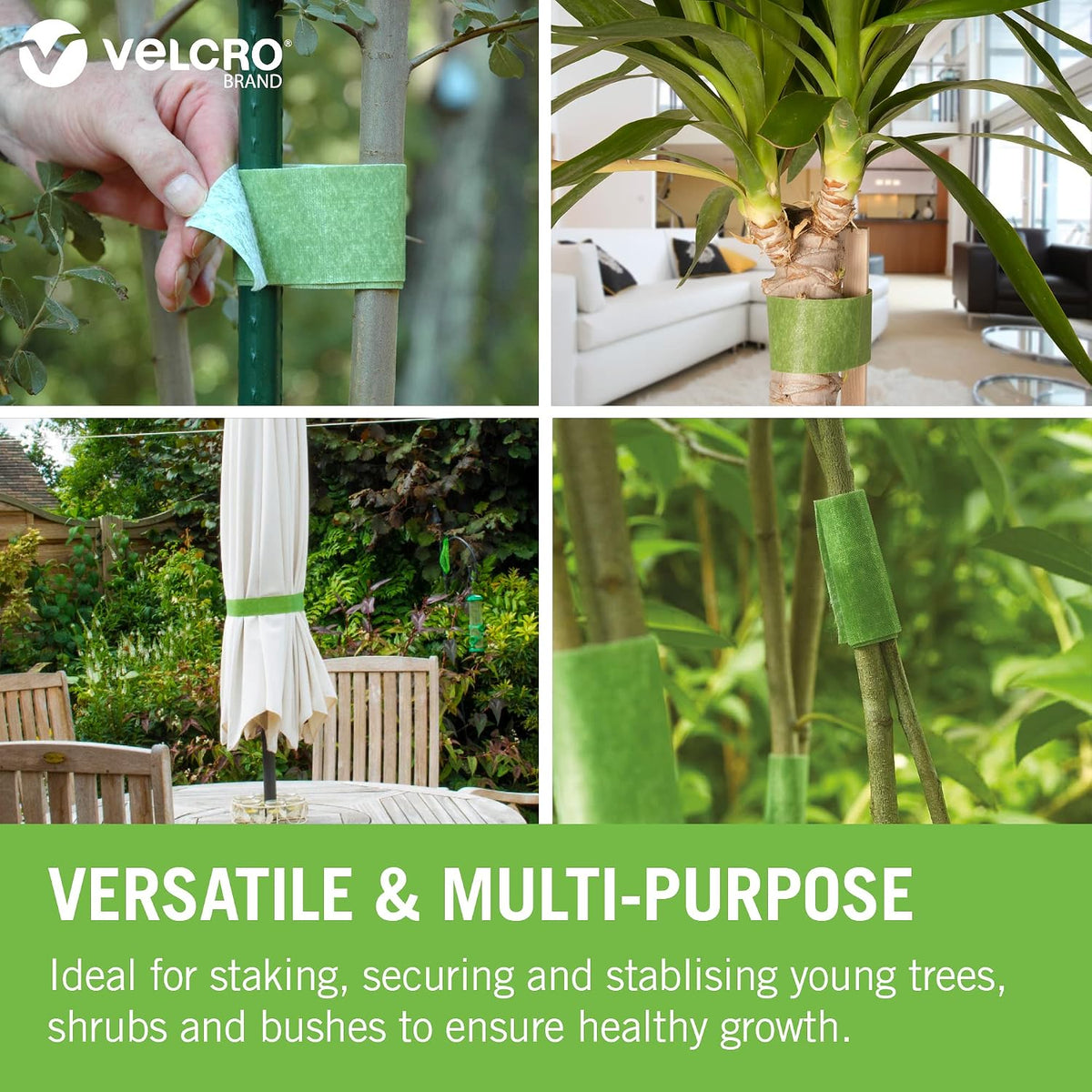 VELCRO Brand VEL-EC60201 Tree Ties, 50mm x 5m - Green