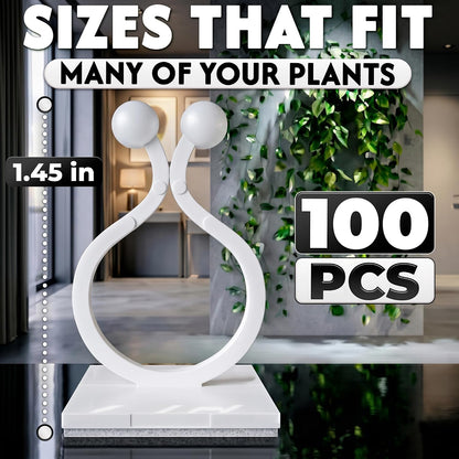 100 Pcs Plant Clips for Climbing Plants, Vines, Pothos and Ivy (White)