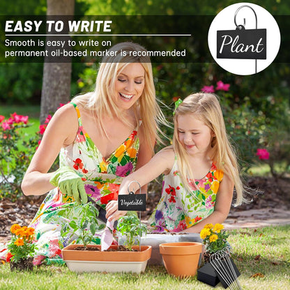 Plant Labels Stakes 24 Pcs, Acrylic Reusable Weatherproof Markers with Pen