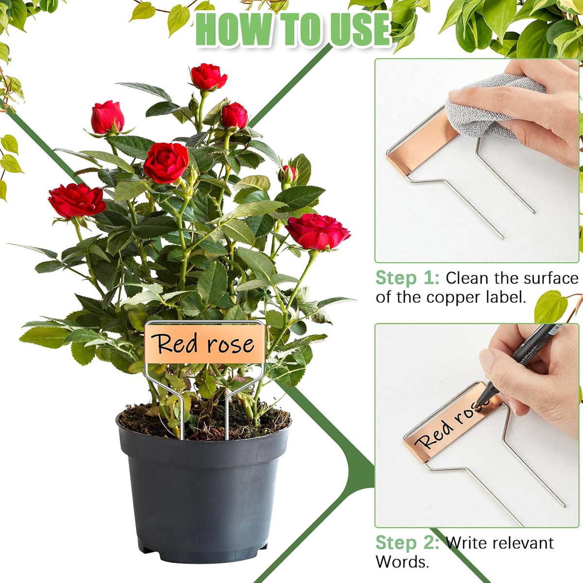 Moxweyeni 60 Pcs Metal Garden Tags Plant Labels,Copper,4 Inch