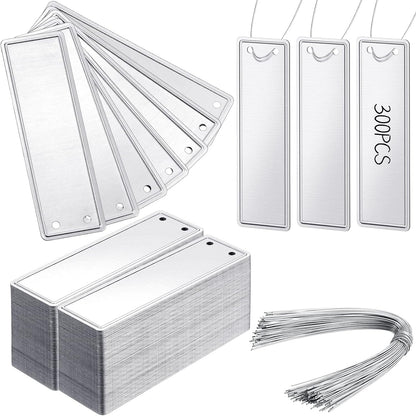 EBoot 300 Pcs Aluminum Plant Labels Waterproof Tags with 6 Inch Wires