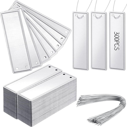 EBoot 300 Pcs Aluminum Plant Labels Waterproof Tags with 6 Inch Wires