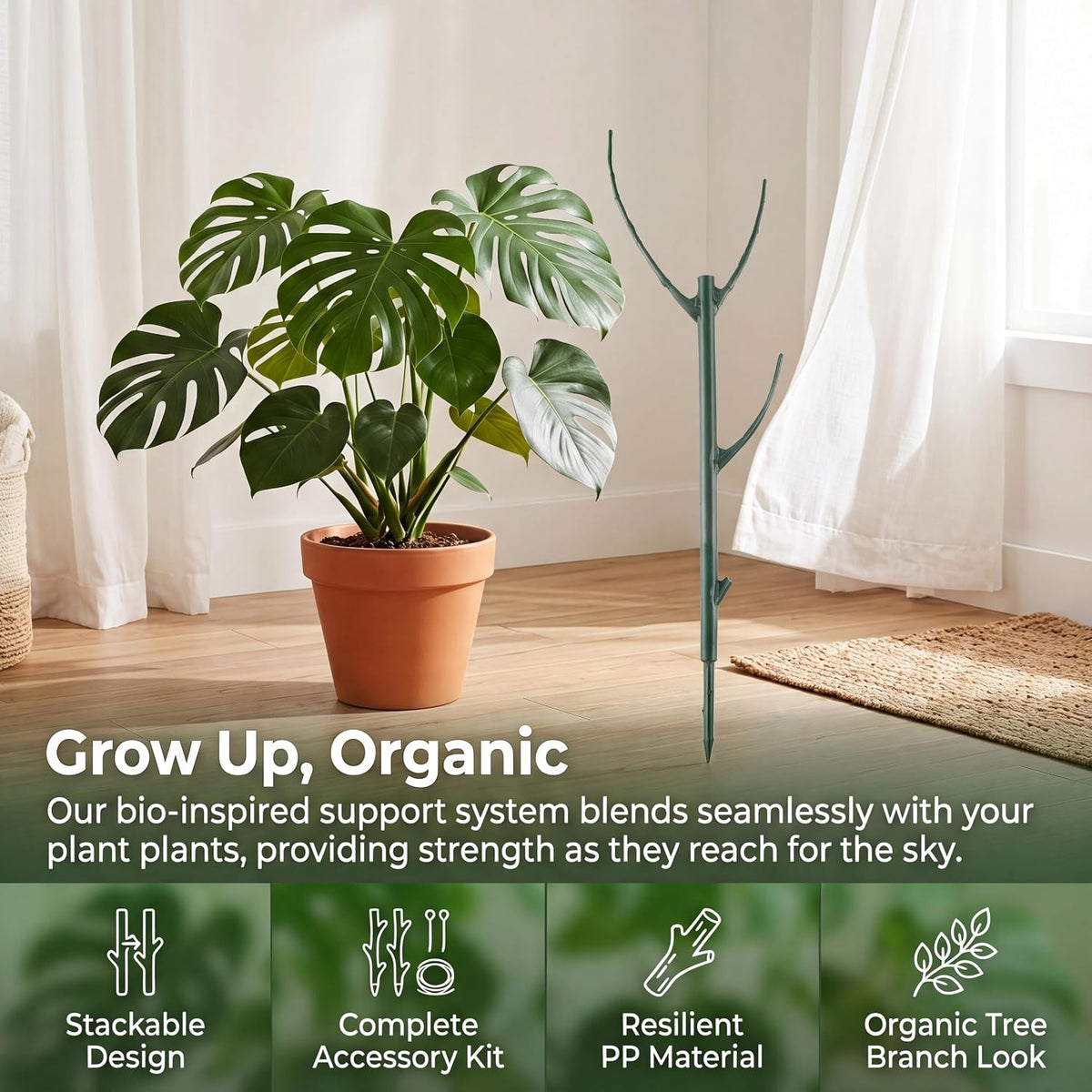 Little World Plant Stakes for Indoor Plants with Trellis & Clips