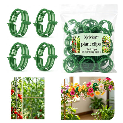 1000 Pcs Tomato Plastic Support Clips, Clips for Climbing Plants, Reusable Tomato Trellis Twines for Fruit, Flower, Farm, Vegetable Garden & Gardening Supplies (Black,1000)