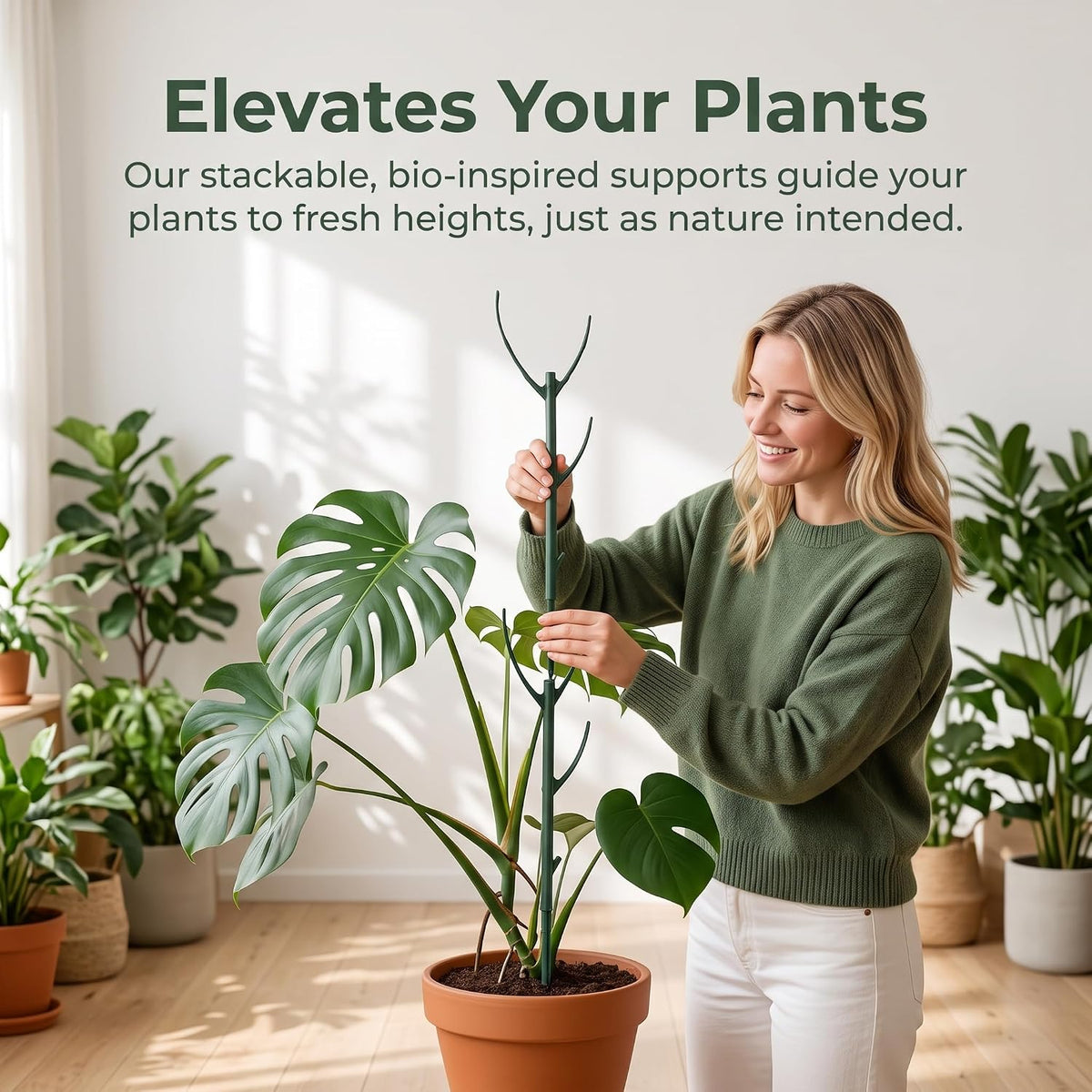 Little World Plant Stakes for Indoor Plants with Trellis & Clips