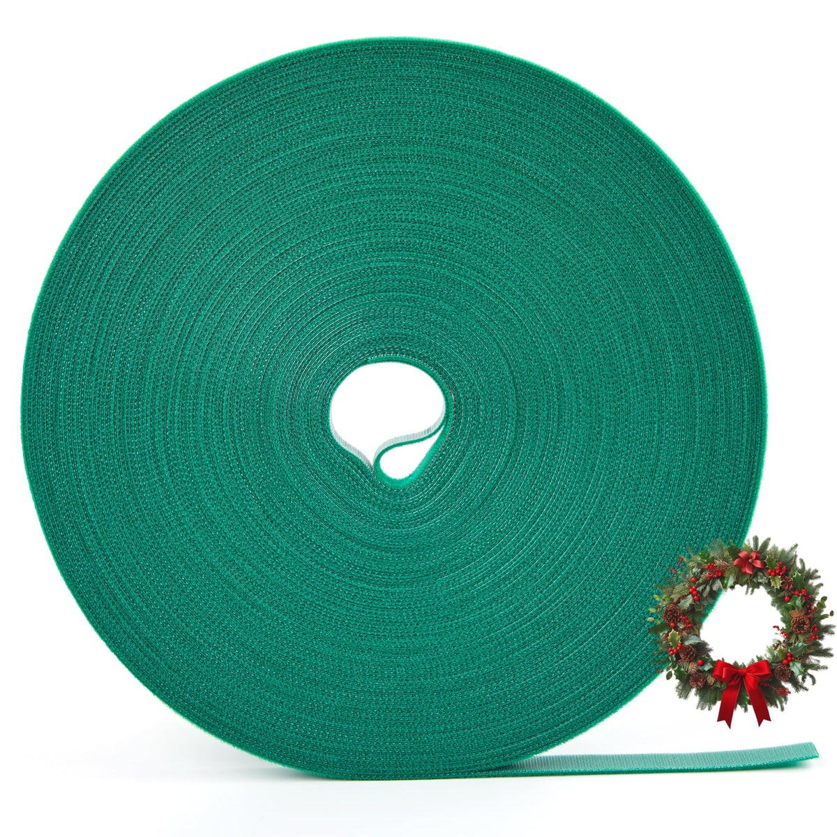 100 ft x 1/2 inch Reusable Plant Ties Roll for Indoor & Outdoor Plants, Non-Toxic Soft Garden Ties, Cut-to-Length Nylon Ties, Gentle Support for Climbing Plants, Tomato Peppers & Vines, Green