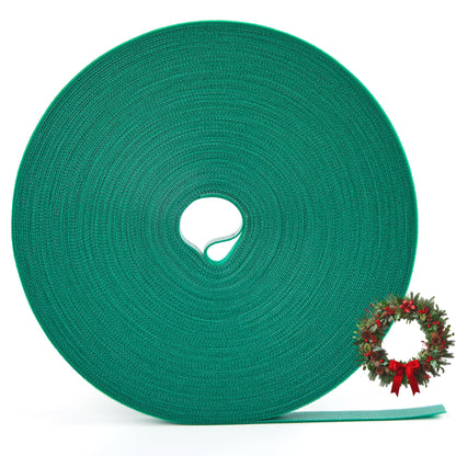 100 ft x 1/2 inch Reusable Plant Ties Roll for Indoor & Outdoor Plants, Non-Toxic Soft Garden Ties, Cut-to-Length Nylon Ties, Gentle Support for Climbing Plants, Tomato Peppers & Vines, Green