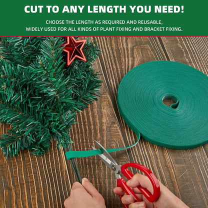 100 ft x 1/2 inch Reusable Plant Ties Roll for Indoor & Outdoor Plants, Non-Toxic Soft Garden Ties, Cut-to-Length Nylon Ties, Gentle Support for Climbing Plants, Tomato Peppers & Vines, Green