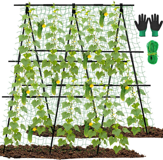 48 x 48 Inch Garden Cucumber Trellis Vegetable Arch Trellis Green Bean Pea Grape Tomato Squash Trellises for Raised Bed Climbing Plants Outdoor