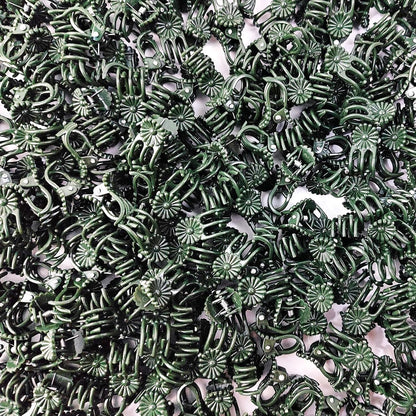 RONYOUNG 200PCS Plant Clips, Orchid Clips Plant Orchid Support Clips Flower and Vine Clips for Supporting Stems Vines Grow Upright Dark Green